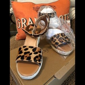 J. Crew Calf hair espadrille wedge sandal 7.5 NEW